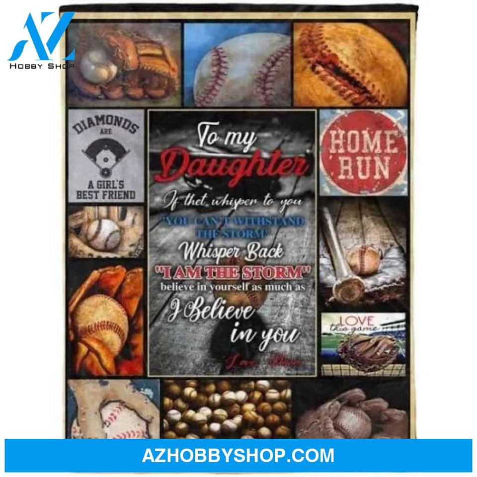 Baseball Lover To My Daughter Blanket