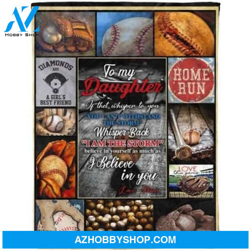 Baseball Lover To My Daughter Blanket