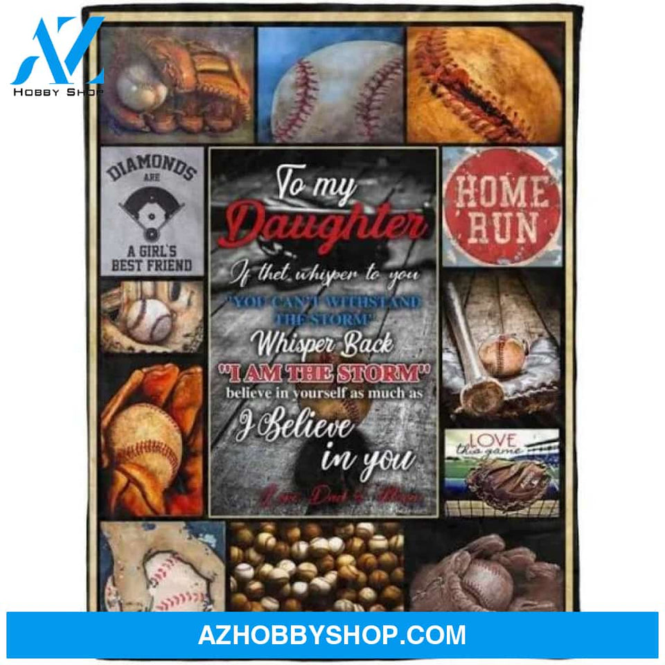 Baseball Lover To My Daughter Letter From Dad Mom I Believe In You Blanket