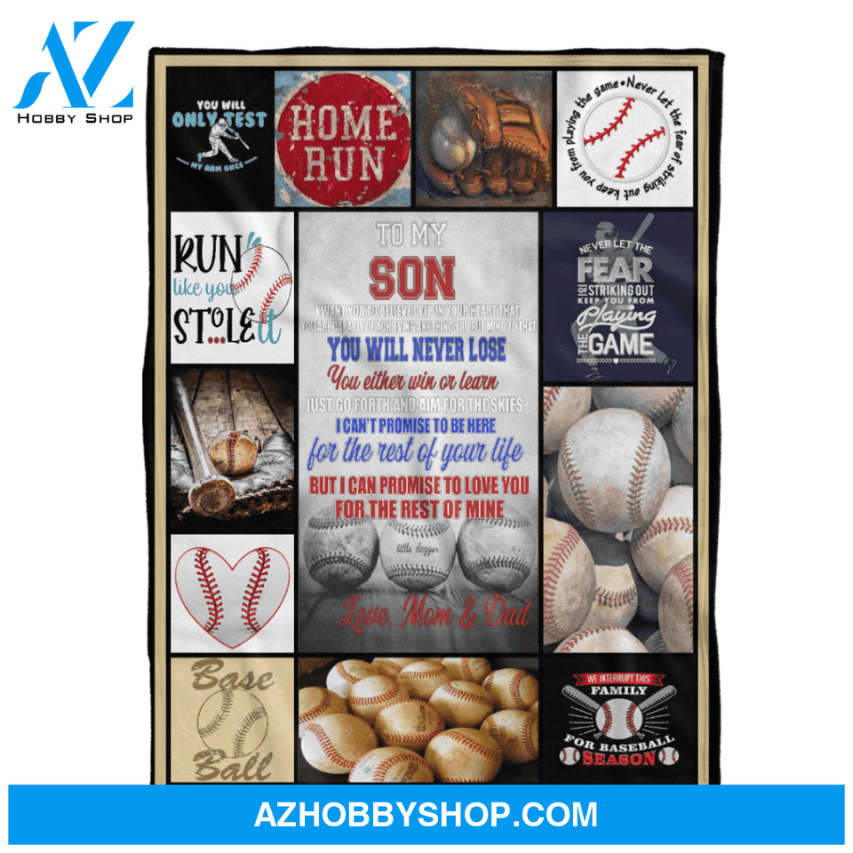 Baseball Lover To My Son Blanket
