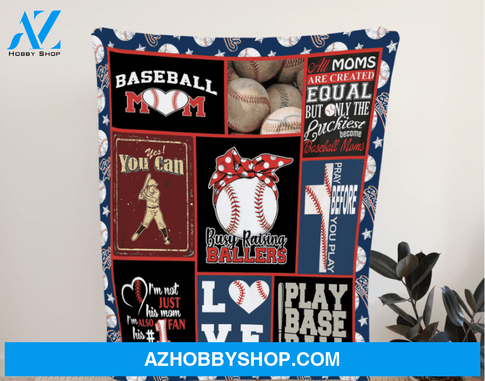 Baseball Mom Play Baseball Fleece Blanket Gift For Baseball Lovers Gift For Family Birthday Gift Home Decor Bedding Couch Sofa Soft And Comfy Cozy
