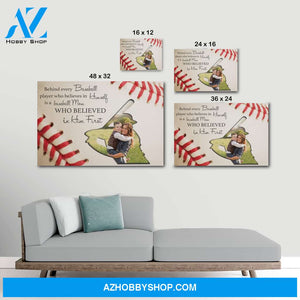 Baseball mom who believed in him first - Personalized Canvas