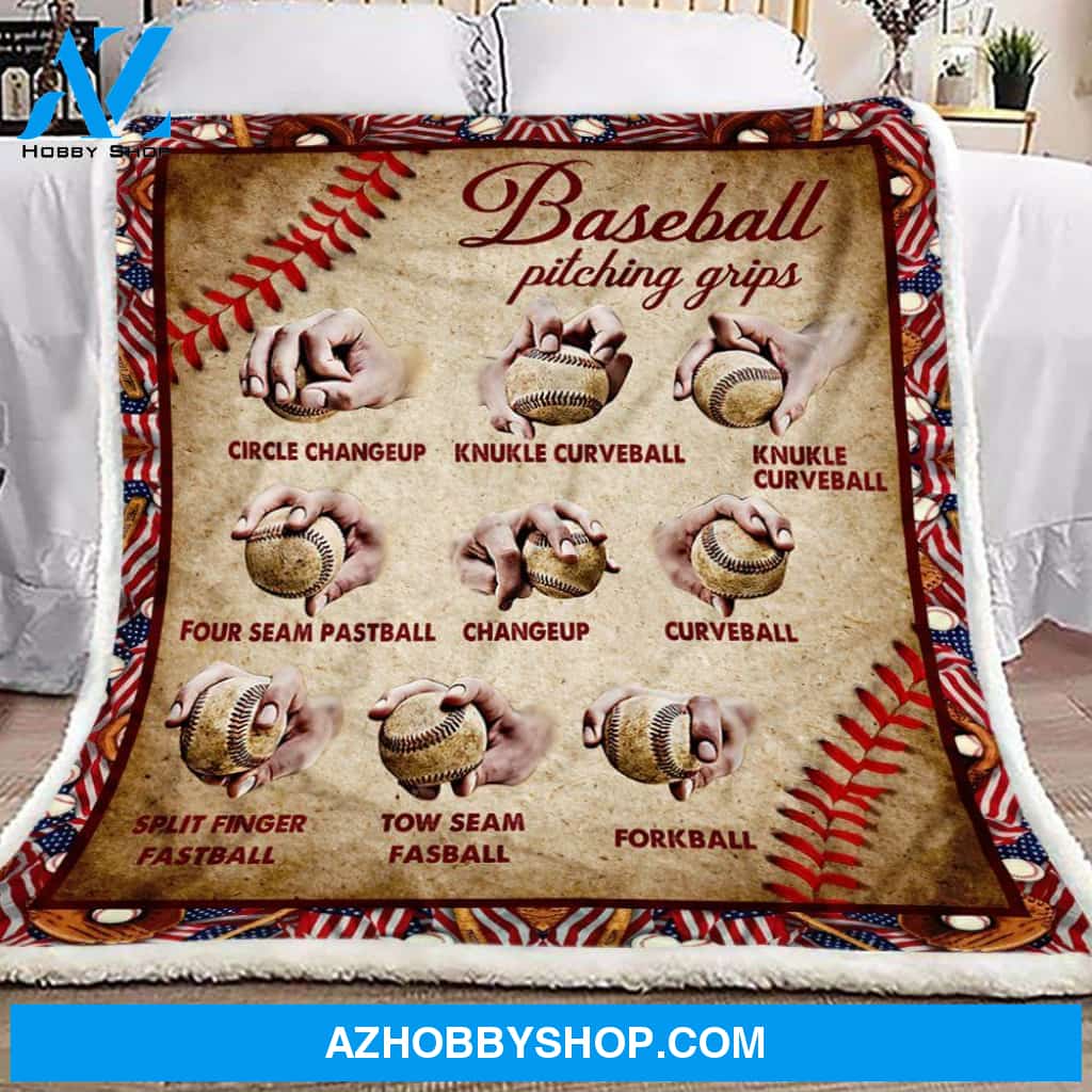 Baseball Pitching Grips Fleece Blanket