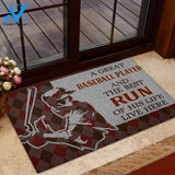 Baseball Player And The Best Run Of His Life Doormat | Welcome Mat | House Warming Gift