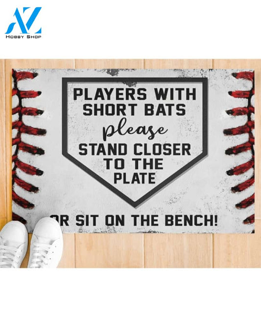 Baseball Players With Short Bats Funny Doormat Gift For Baseball Lovers Birthday Gift Home Decor Warm House Gift Welcome Mat