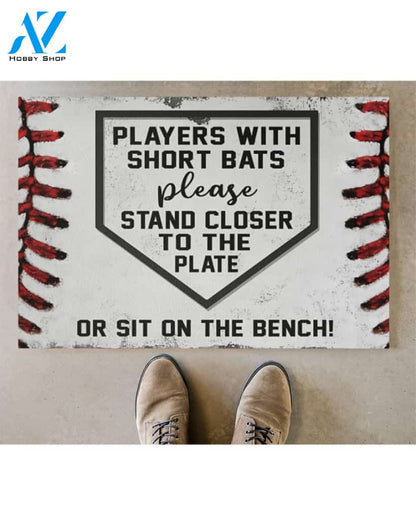Baseball Players With Short Bats Funny Doormat Gift For Baseball Lovers Birthday Gift Home Decor Warm House Gift Welcome Mat