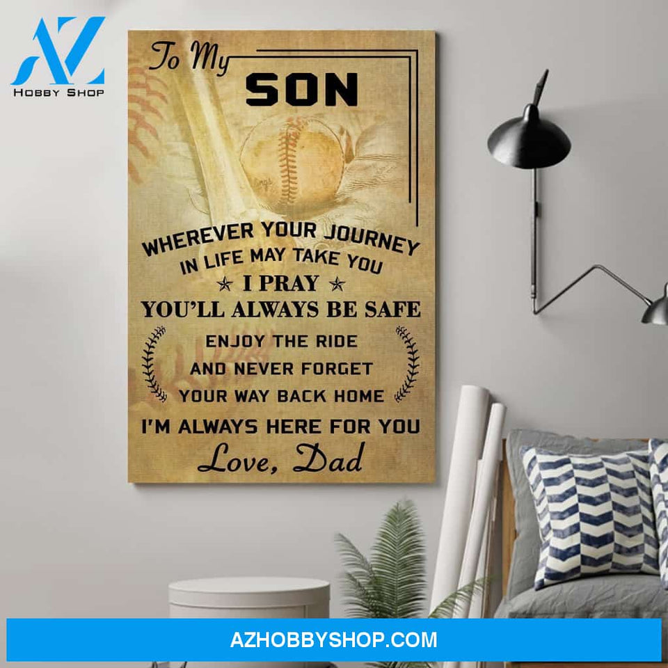 G-Baseball Poster - Dad son - wherever your journey