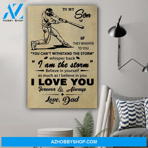 G-Baseball poster - Dad to son - I am the storm