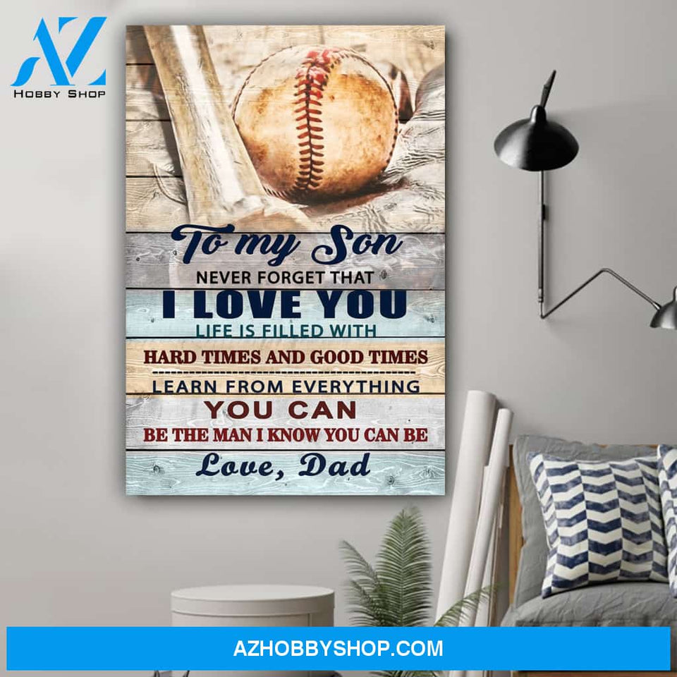 G- Baseball poster - Dad to son - I love you