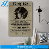 G-Baseball poster - Dad to son - Loving you and breathing