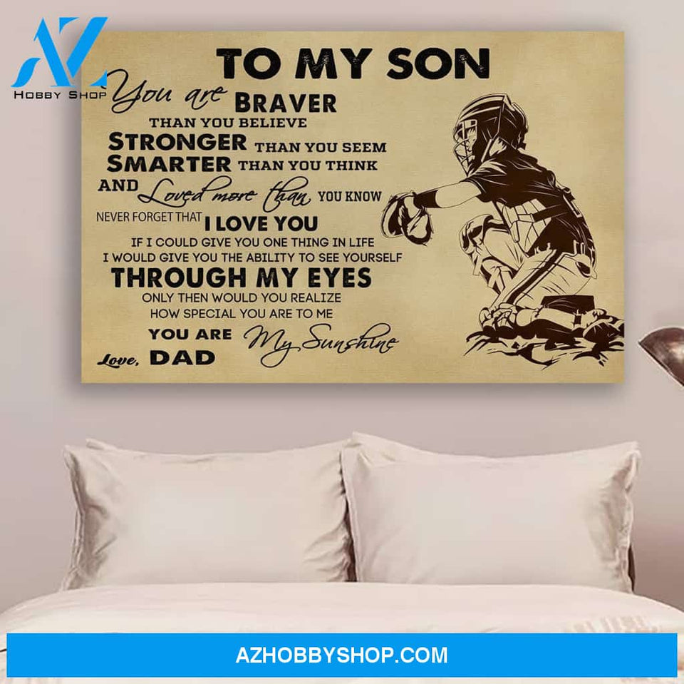G-Baseball poster - Dad to son - You are braver