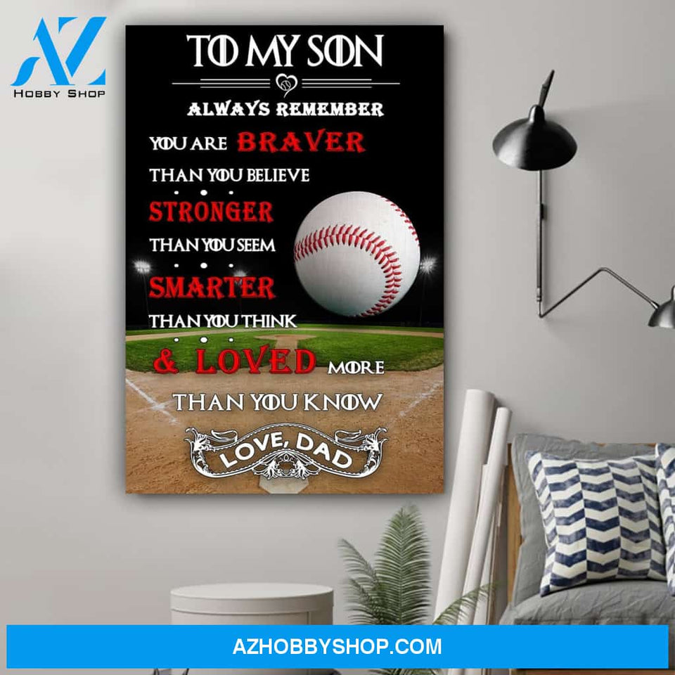G- Baseball poster - Dad to son - You are braver