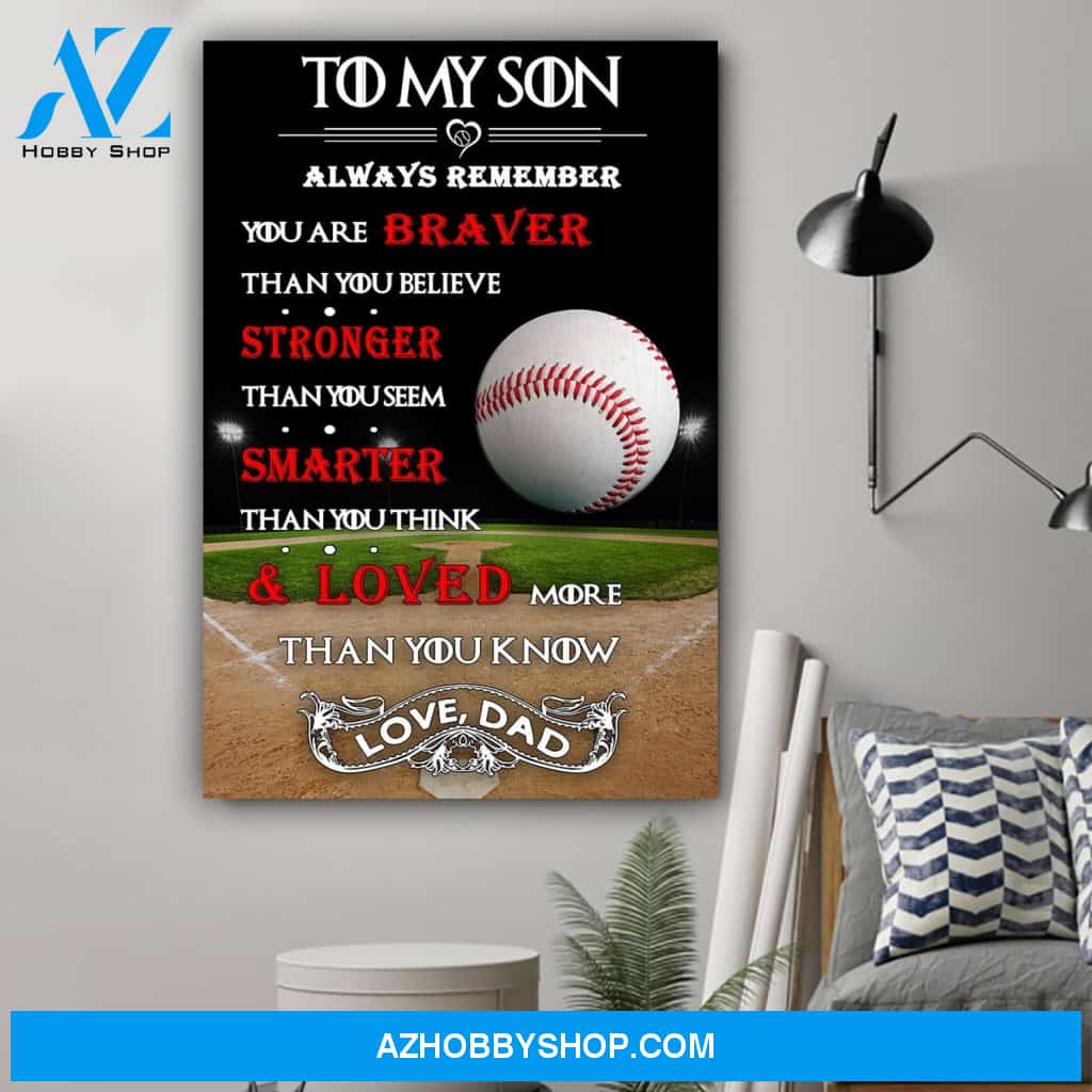 G- Baseball poster - Dad to son - You are braver