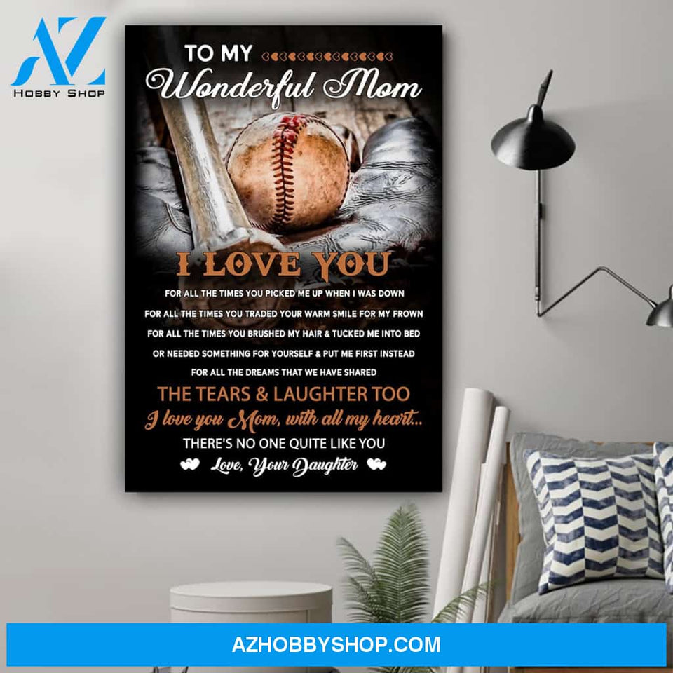 G-Baseball poster - Daughter to mom - I love you