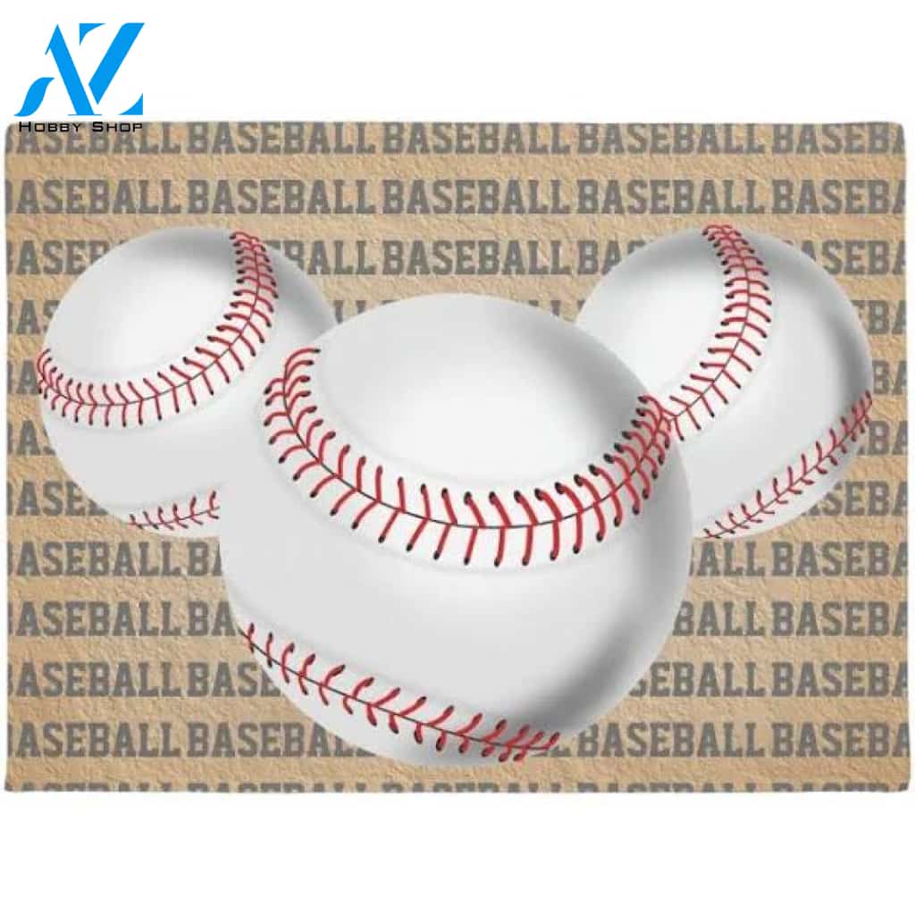 Baseball Theme Doormat Indoor and Outdoor Mat Entrance Rug Housewarming Gift Sweet Home Decor Gift Gift for Baseball Lovers Sport Lovers
