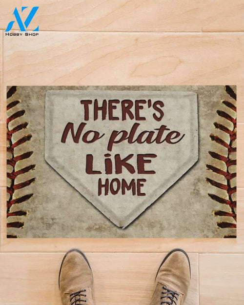 Baseball - There's No Plate Like Home Funny Doormat Gift For Baseball Lovers Home Decor Warm House Gift Welcome Mat, Birthday Gift