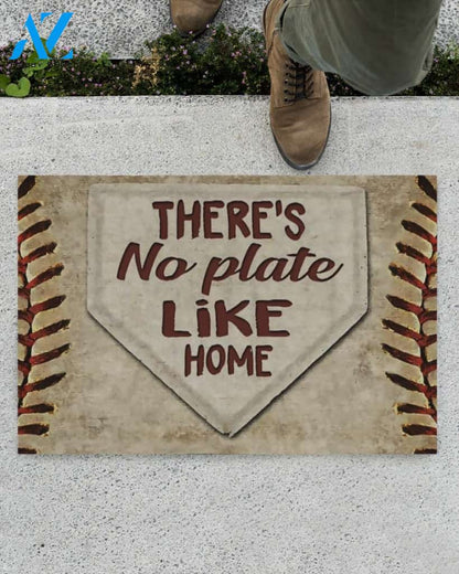 Baseball - There's No Plate Like Home Funny Doormat Gift For Baseball Lovers Home Decor Warm House Gift Welcome Mat, Birthday Gift