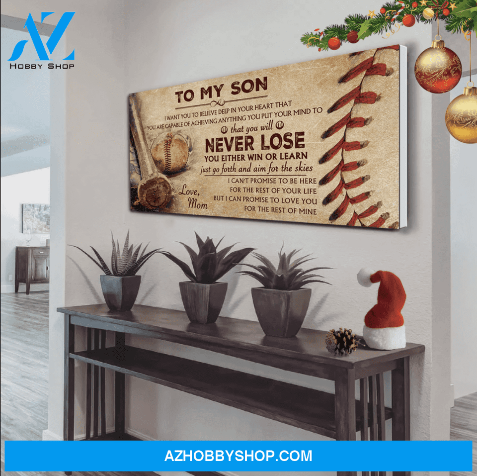 Baseball To My Son Canvas Print