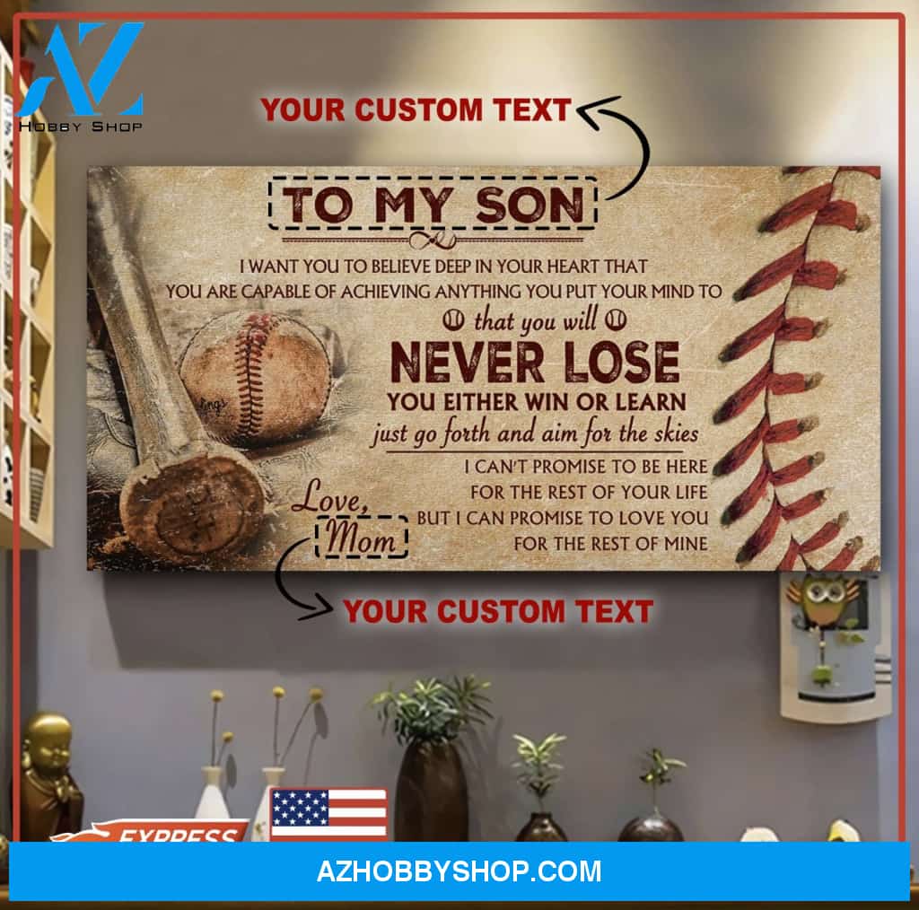 Baseball To My Son Canvas Print