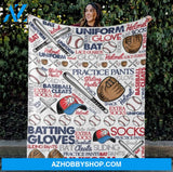 Baseball Uniform Fleece Blanket Gift For Baseball Lovers Gift For Family Birthday Gift Home Decor Bedding Couch Sofa Soft And Comfy Cozy
