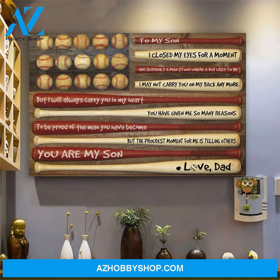Baseball You Are My Son Canvas Print