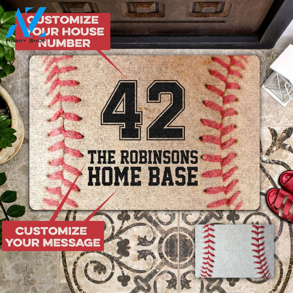 Baseball - Your Message Personalized All Over Printing Doormat | Welcome Mat | House Warming Gift