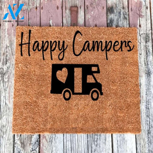 Personalized Name Family House Basic Happy Camper Doormat Welcome Mat House Warming Gift Home Decor Funny Doormat Gift Idea
