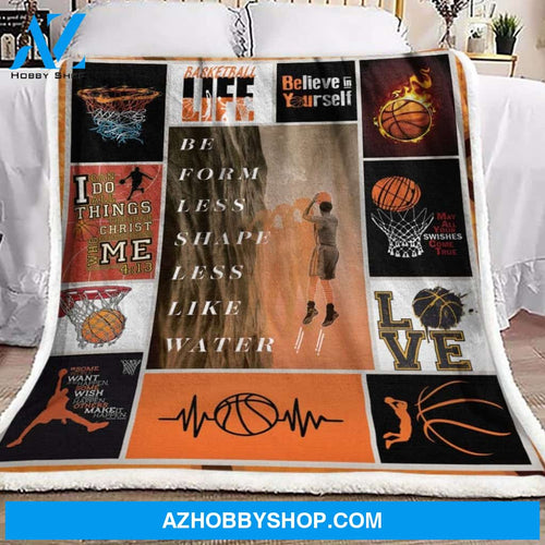 Basketball Believe In Yourself Fleece Blanket Home Decor Bedding Couch Sofa Soft And Comfy Cozy Gift For Family Friend Gift For Basketball Lover