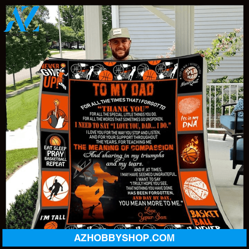 Basketball Blanket To My Dad Sherpa Fleece Blanket