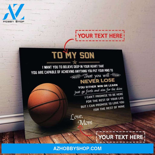 Basketball custom canvas prints - To my son