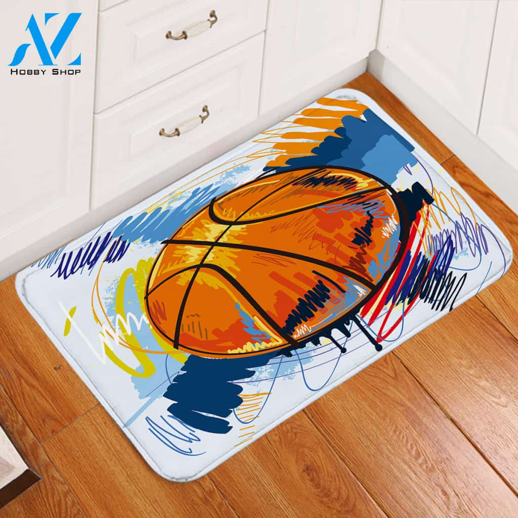 Basketball Doodle Door Mat