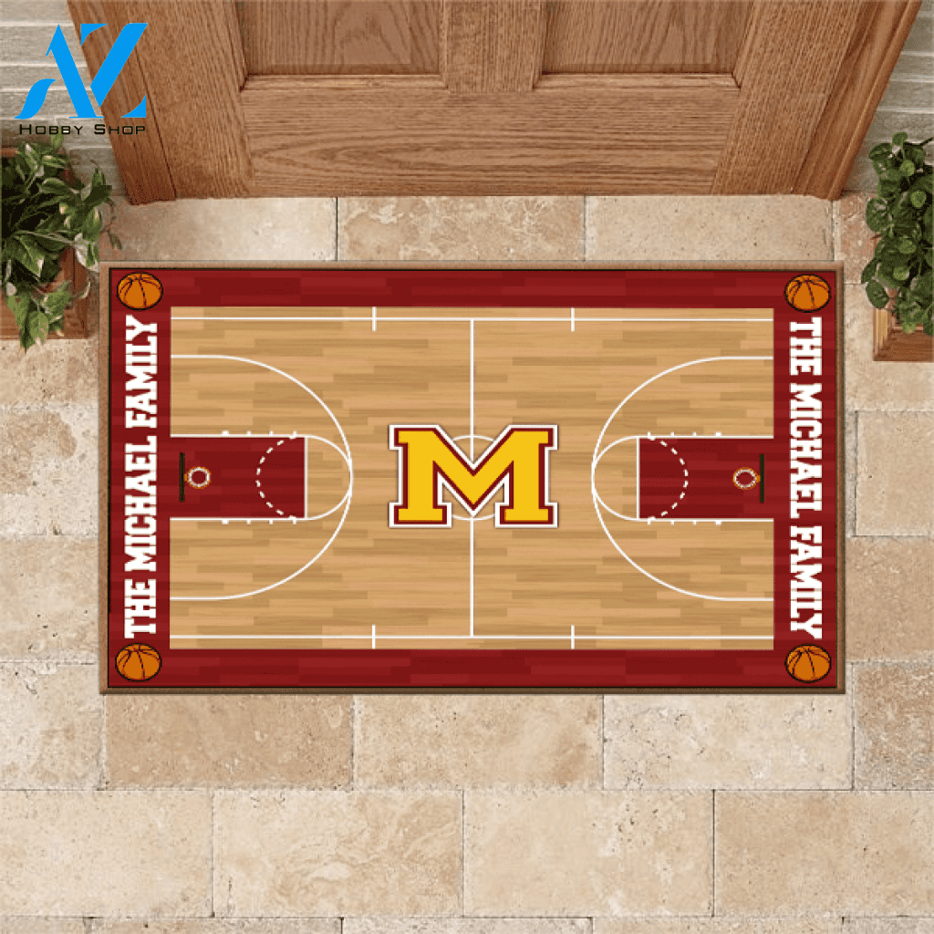 Basketball Doormat Customized Family Name Basketball | Welcome Mat | House Warming Gift