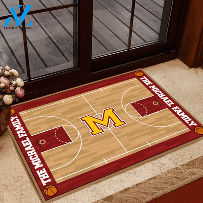 Basketball Doormat Customized Family Name Basketball | Welcome Mat | House Warming Gift