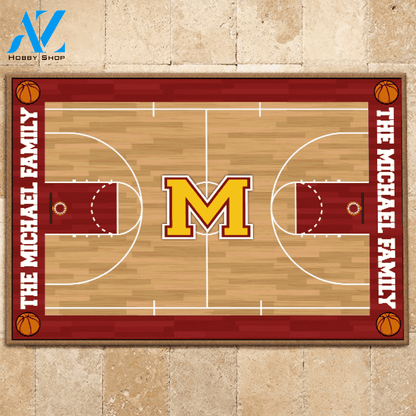 Basketball Doormat Customized Family Name Basketball | Welcome Mat | House Warming Gift