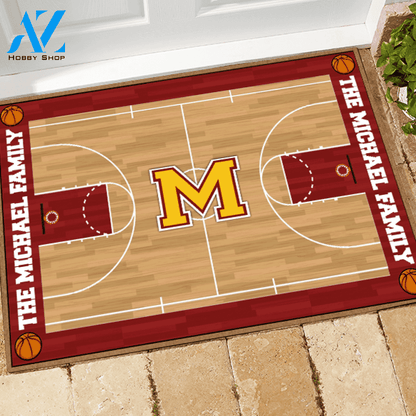 Basketball Doormat Customized Family Name Basketball | Welcome Mat | House Warming Gift