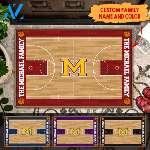 Basketball Doormat Customized Family Name Basketball | Welcome Mat | House Warming Gift