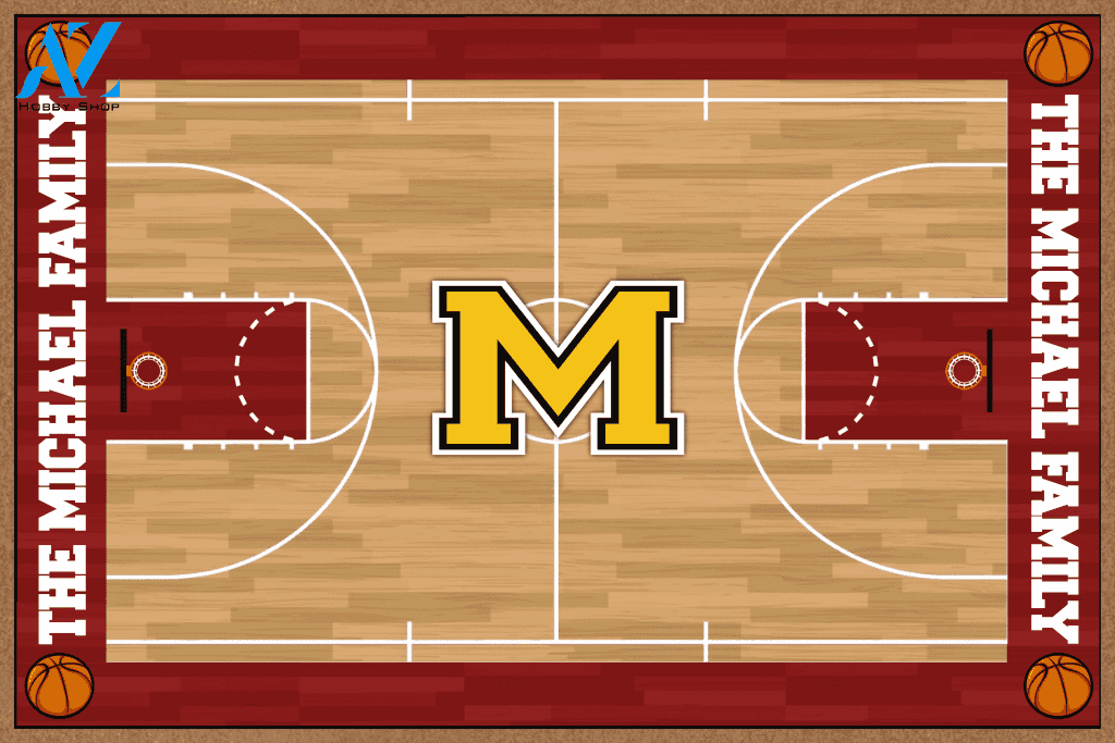 Basketball Doormat Customized Family Name Basketball | Welcome Mat | House Warming Gift