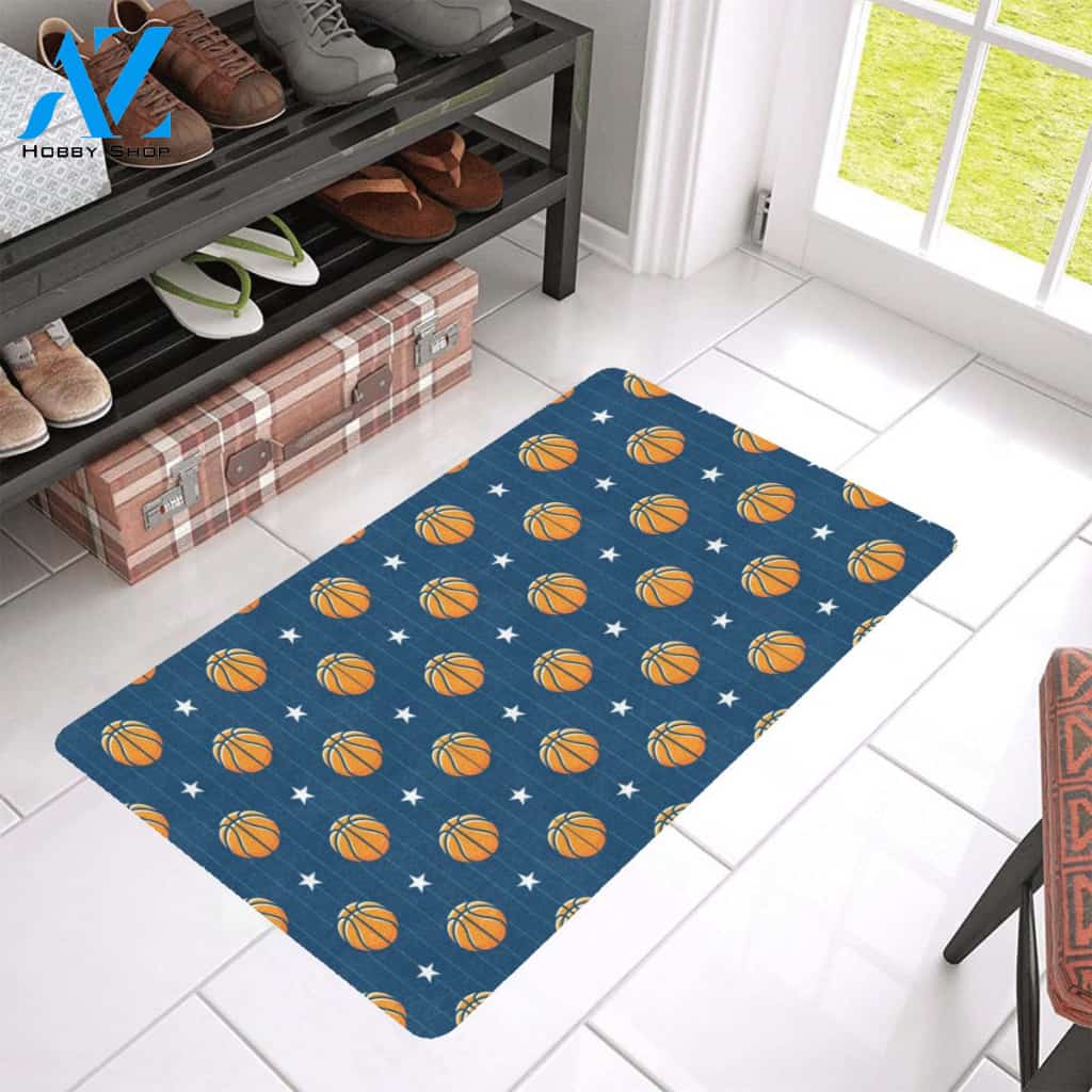 Basketball Star Print Pattern Rubber Doormat