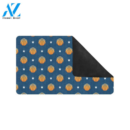 Basketball Star Print Pattern Rubber Doormat