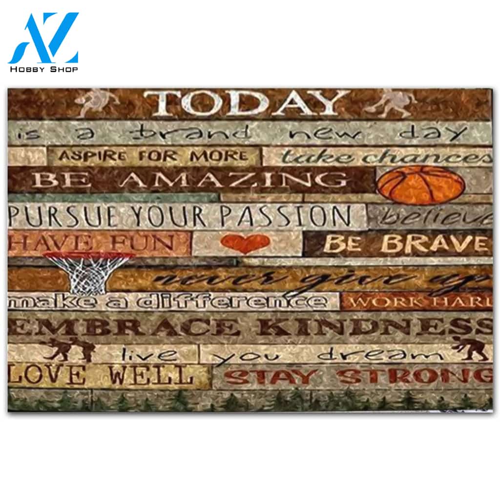 Basketball Stay Strong Motivational Quote Funny Doormat Welcome Mat House Warming Gift Home Decor Funny Doormat Gift Idea