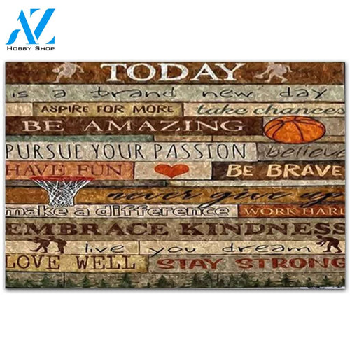 Basketball Stay Strong Motivational Quote Funny Doormat Welcome Mat House Warming Gift Home Decor Funny Doormat Gift Idea