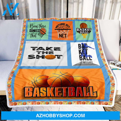 Basketball Take The Shot Fleece Blanket Home Decor Bedding Couch Sofa Soft And Comfy Cozy Gift For Family Friend Gift For Basketball Lover
