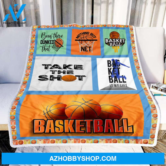 Basketball Take The Shot Fleece Blanket Home Decor Bedding Couch Sofa Soft And Comfy Cozy Gift For Family Friend Gift For Basketball Lover
