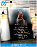 Basketball To My Daughter I Love You Wall Art Canvas Prints, Wall Decor Visual Art