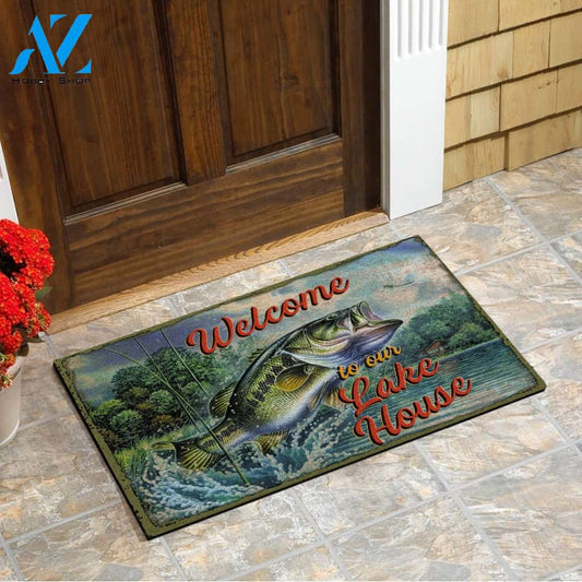 Bass fishing - welcome to our lake house doormat