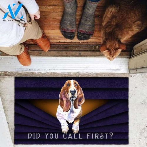 Basset Hound Did You Call First Doormat | Welcome Mat | House Warming Gift