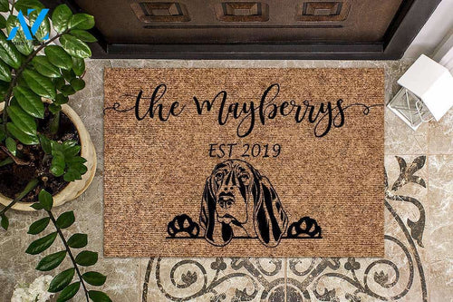 Basset Hound Funny Dog Custom Name & Year Doormat | Welcome Mat | House Warming Gift