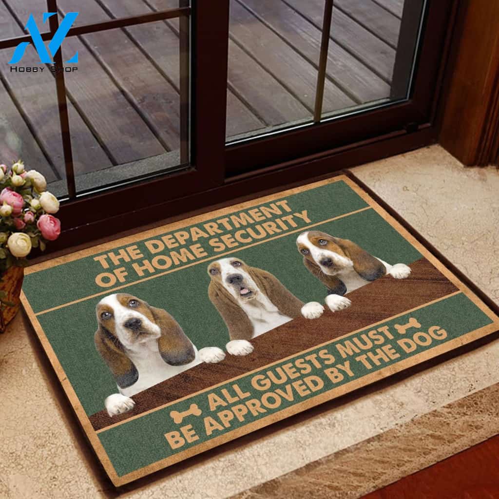 Basset Hound Home Security - Dog Doormat | Welcome Mat | House Warming Gift