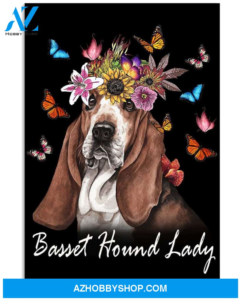 Basset hound lady poster