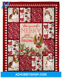Basset Hound Merry Little Christmas Fleece Blanket, Gift For Basset Hound Dog Lovers Gift For Christmas, Family Friend Home Decor Bedding Couch Sofa Soft And Comfy Cozy